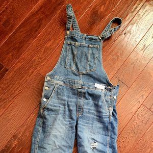 Old Navy O.G. Straight Medium-Wash Ripped Overalls NWT